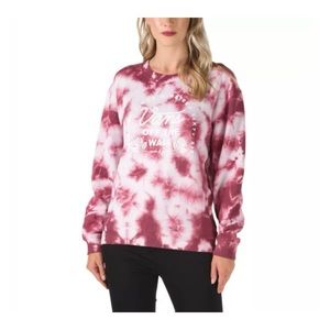 Women's VANS OG WOMEN'S BURGANDY TIE DYE CREW NECK